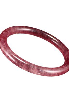 Natural Pigeon Blood Red Strawberry Quartz Bracelet 27.214g 58.6mm ID Certified